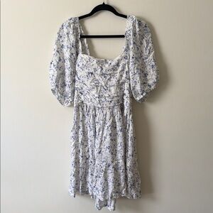Floral Blue and White Women's Dress